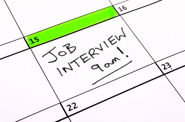 Job Interview Date on a Calendar — Stock Photo, Image