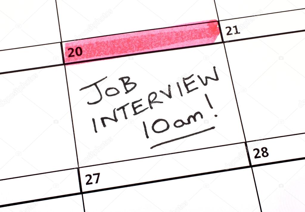 Job Interview Date in a Calendar