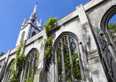 Ruins of St. Dunstan-in-the-East Church in London clipart