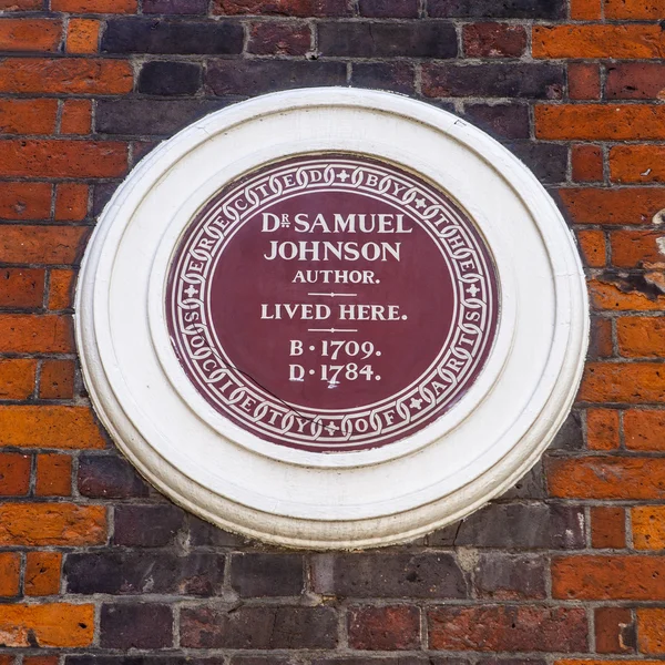 Dr. Samuel Johnson Plaque em Londres — Fotografia de Stock