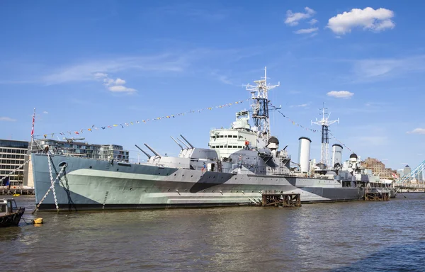 HMS Belfast in London Stock Photo