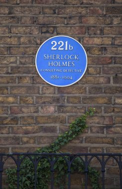 Sherlock Holmes mavi Baker Street plaket