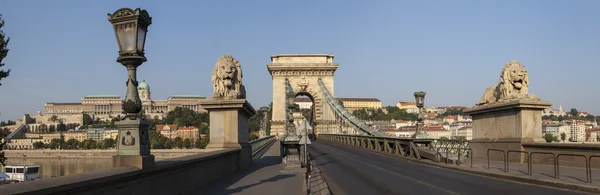 Chain Bridge Panorama em Budapeste — Fotografia de Stock