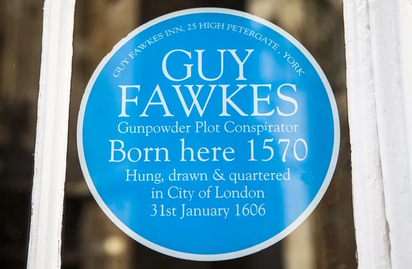 Guy Fawkes Plaque in York — Stock Photo, Image