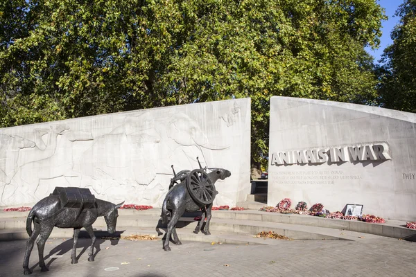 Ζώα σε Πολεμικό μνημείο στο Λονδίνο — Φωτογραφία Αρχείου