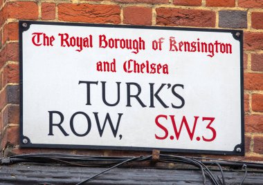 Londra 'nın Chelsea bölgesinde Türkler Sokağı için bir tabela..