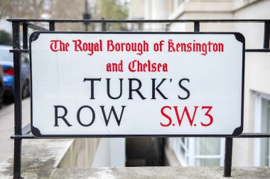 Londra 'nın Chelsea bölgesinde Türkler Sokağı için bir tabela..