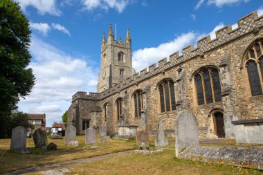 Aziz Meryem Kilisesi 'nin güzel manzarası. İngiltere' nin Essex kentindeki Southlewell-on-Sea bölgesindeki St. Mary Kilisesi olarak da bilinir..