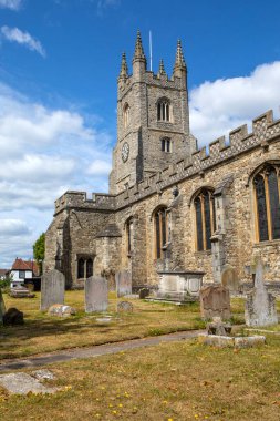 Aziz Meryem Kilisesi 'nin güzel manzarası. İngiltere' nin Essex kentindeki Southlewell-on-Sea bölgesindeki St. Mary Kilisesi olarak da bilinir..