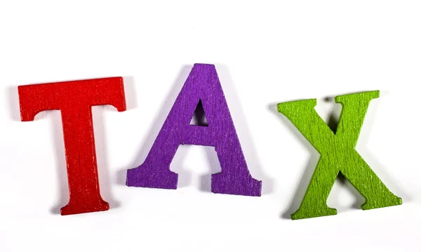 Lettere colorate ortografia TAX — Foto Stock