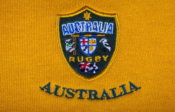 Insignia de rugby de Australia en una camisa — Foto de Stock