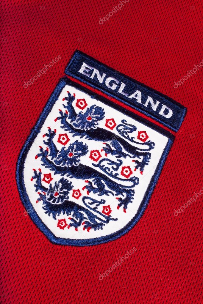 LONDON, UK - OCTOBER 19TH 2015: The Three Lions on an England football shirt, on 19th October 2015.