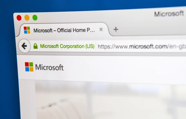 Sitio web oficial de Microsoft — Foto de Stock