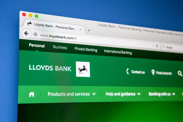 Lloyds 은행 웹사이트 — 스톡 사진