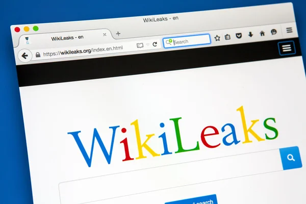 Página oficial do WikiLeaks — Fotografia de Stock