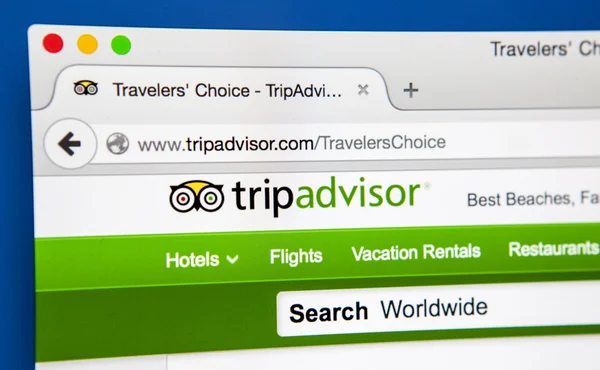 Tripadvisor offizielle Homepage — Stockfoto