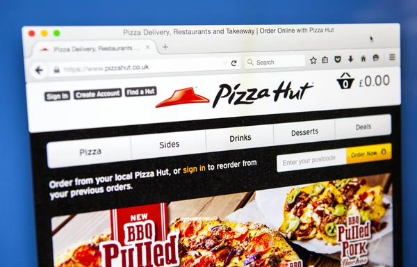 Offizielle Webseite der Pizzahütte — Stockfoto