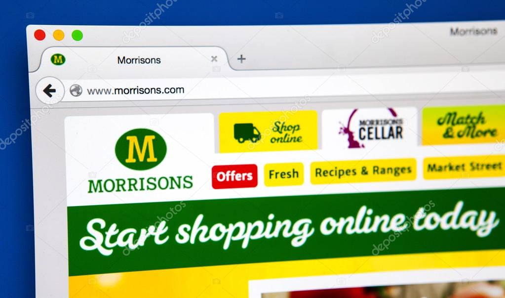 LONDON, UK - JUNE 19TH 2015: The homepage of the official Morrisons supermarkets website, on 19th June 2015.