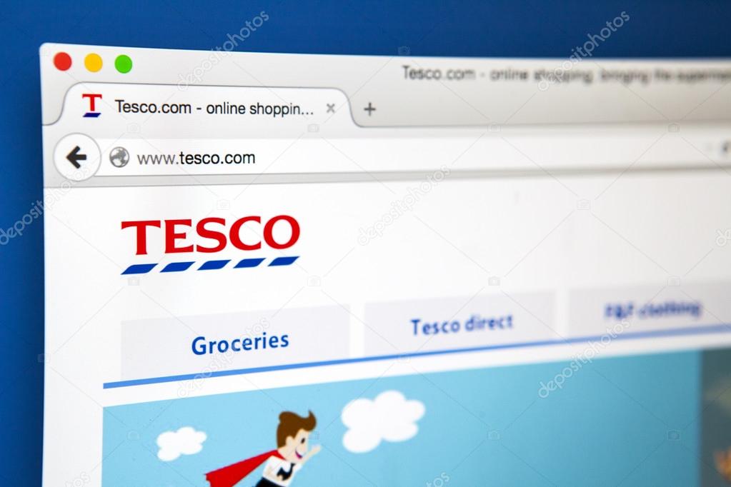 LONDON, UK - JUNE 19TH 2015: The homepage of the Tesco website, on 19th June 2015.