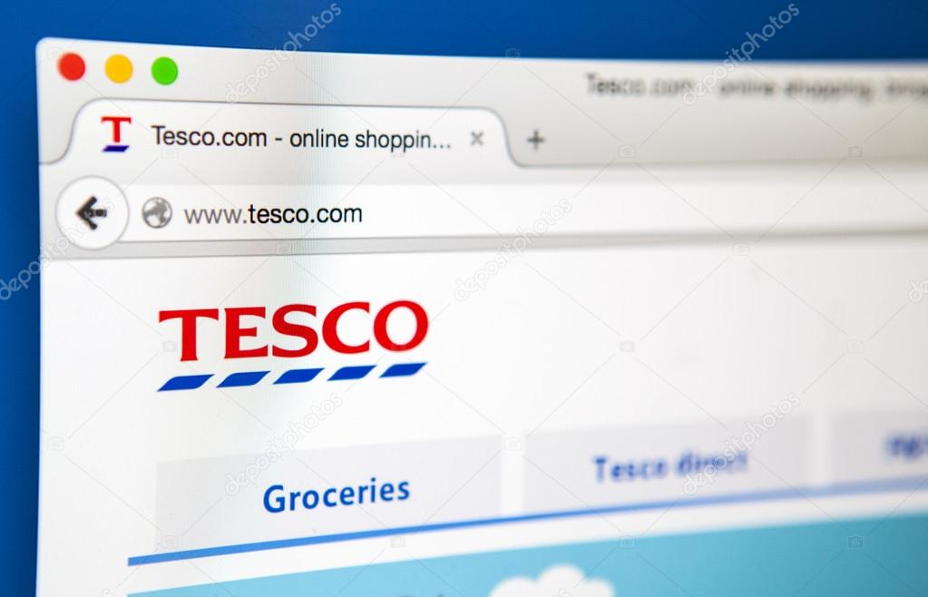 LONDON, UK - JUNE 19TH 2015: The homepage of the Tesco website, on 19th June 2015.