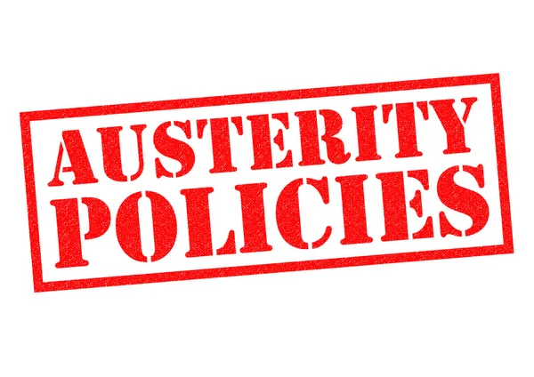AUSTERITY POLICIES red Rubber Stamp — Stock Photo, Image