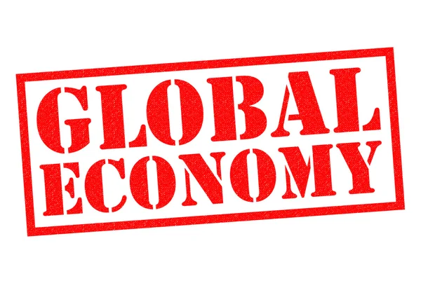 GLOBAL ECONOMY Rubber Stamp — Stock Photo, Image