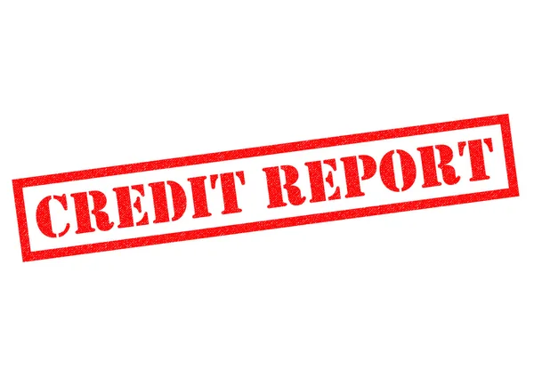 Krediten rapporten gummistämpel — Stockfoto