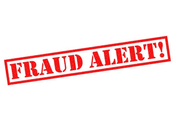 Fraude Alert! Rubber stempel — Stockfoto