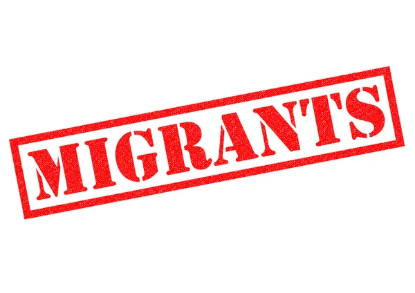 Migranti razítko — Stock fotografie