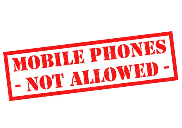 Mobil telefonok nem engedélyezett gumibélyegző — Stock Fotó