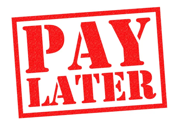 PAY LATER Rubber Stamp — Stock Photo, Image