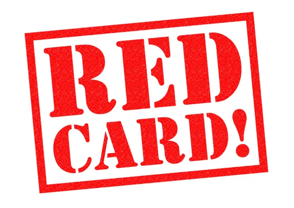Červená karta! Gumové razítko — Stock fotografie