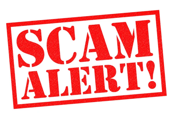 SCAM ALERT! Резиновая марка — стоковое фото