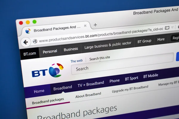 BT official Website — Stock Photo, Image