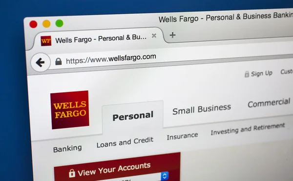Sitio web de Wells Fargo — Foto de Stock
