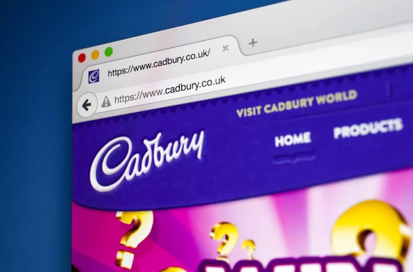 Offizielle Website von Cadbury — Stockfoto