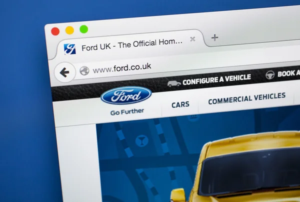 Pohled na oficiálních stránkách Ford — Stock fotografie