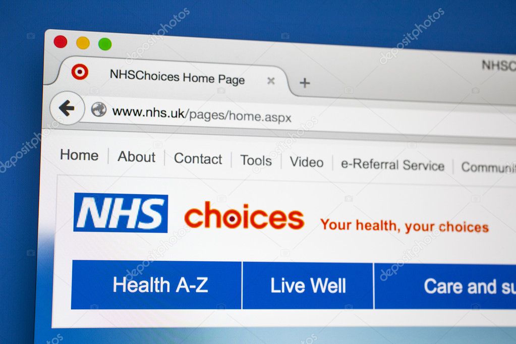LONDON, UK - OCTOBER 21ST 2015: The homepage of the official National Health Service website, on 21st October 2015.