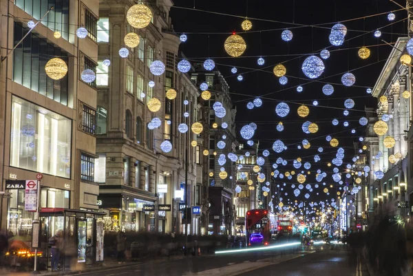 Oxford świąteczne oświetlenie uliczne w Londynie — Zdjęcie stockowe