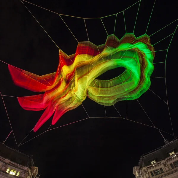 Ljus skulptur på Oxford Circus i London — Stockfoto