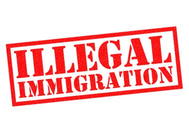 ILLEGAL IMMIGRATION Rubber Stamp clipart