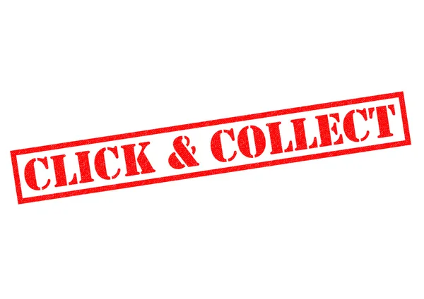 CLICK & COLLECT Rubber Stamp — Stock Photo, Image