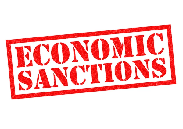 Economische sancties Rubberstempel — Stockfoto