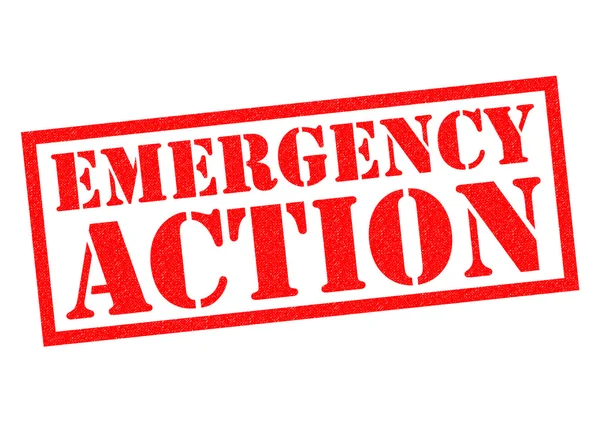 EMERGENCY ACTION Rubber Stamp — Stock Photo, Image