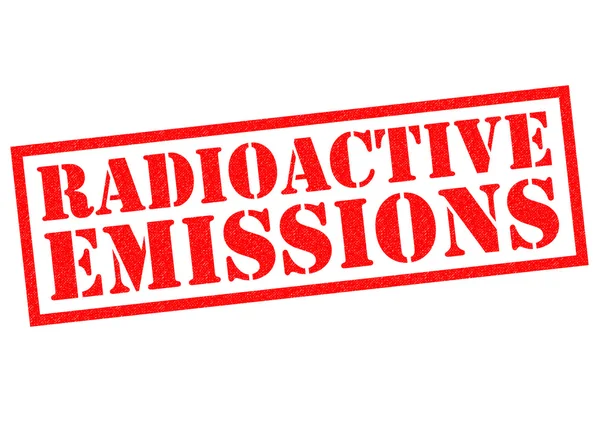 ÉMISSIONS RADIOACTIVES Timbre en caoutchouc — Photo