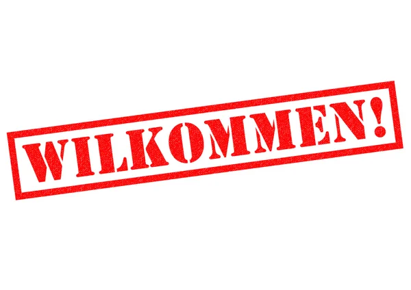 WILKOMMEN! Timbro di gomma — Foto Stock