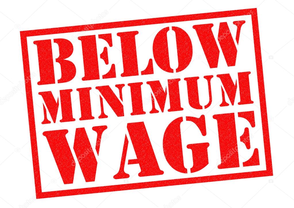 BELOW MINIMUM WAGE Rubber Stamp