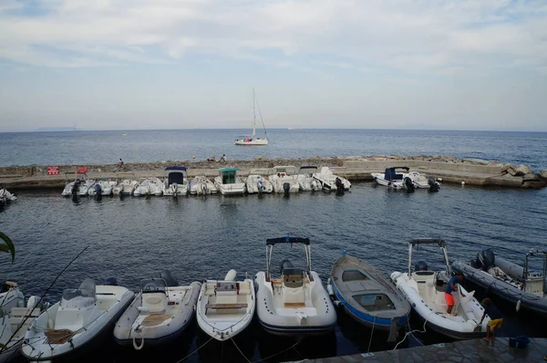 Marina Erbalunga Korsika Frankrike Med Utsikt Över Elba Italien Augusti — Stockfoto