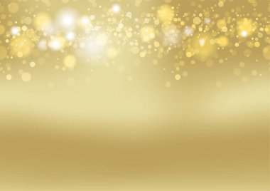 Kusursuz Altın Soyut Bokeh Arkaplanı, Vektör Resimleri. Yatay Olarak Tekrarlanabilir. 
