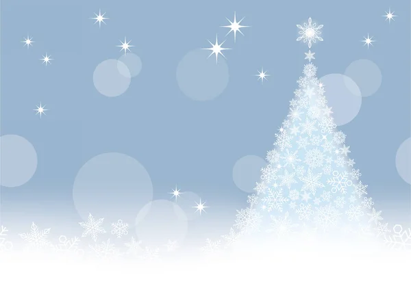 Absztrakt Téli Kék Zökkenőmentes Háttér Egy Karácsonyfa Hópelyhek Vektor Illusztráció — Stock Vector